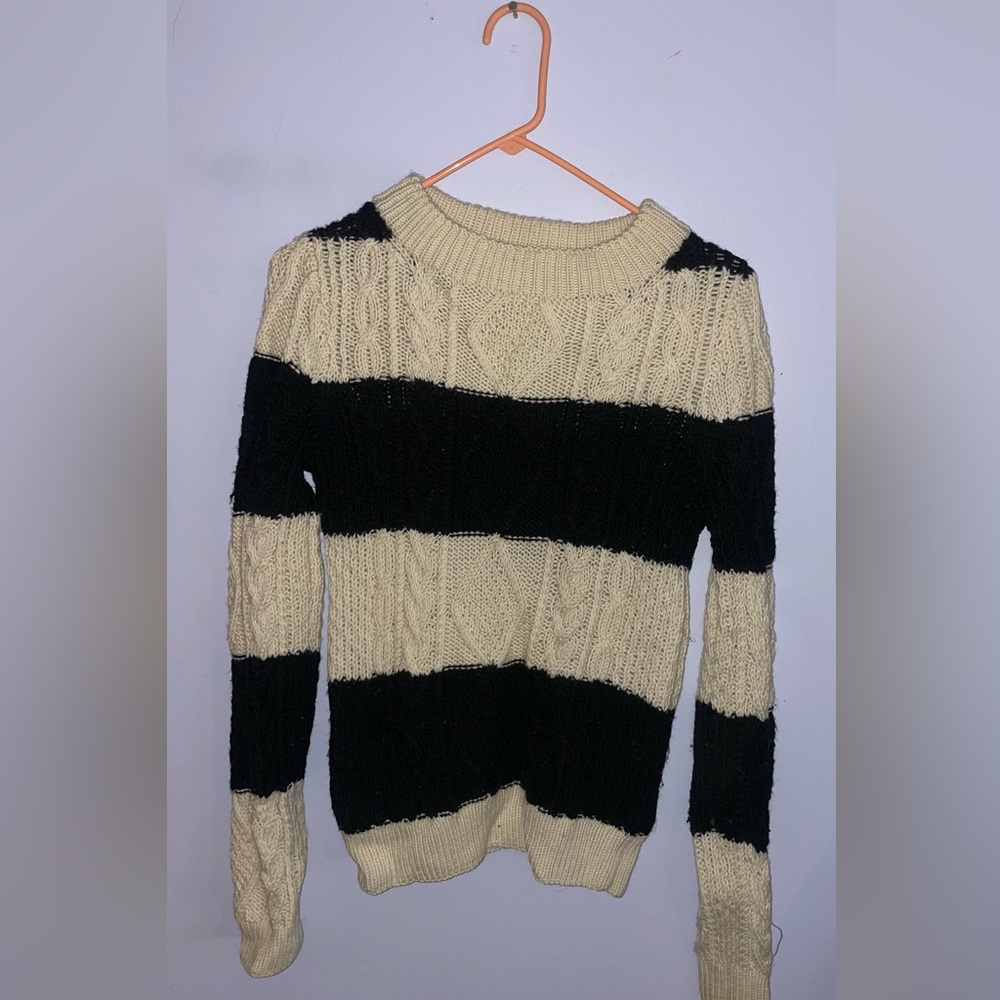 J. Crew 100% Wool Hand knit Striped Mariner Inspired Sweater